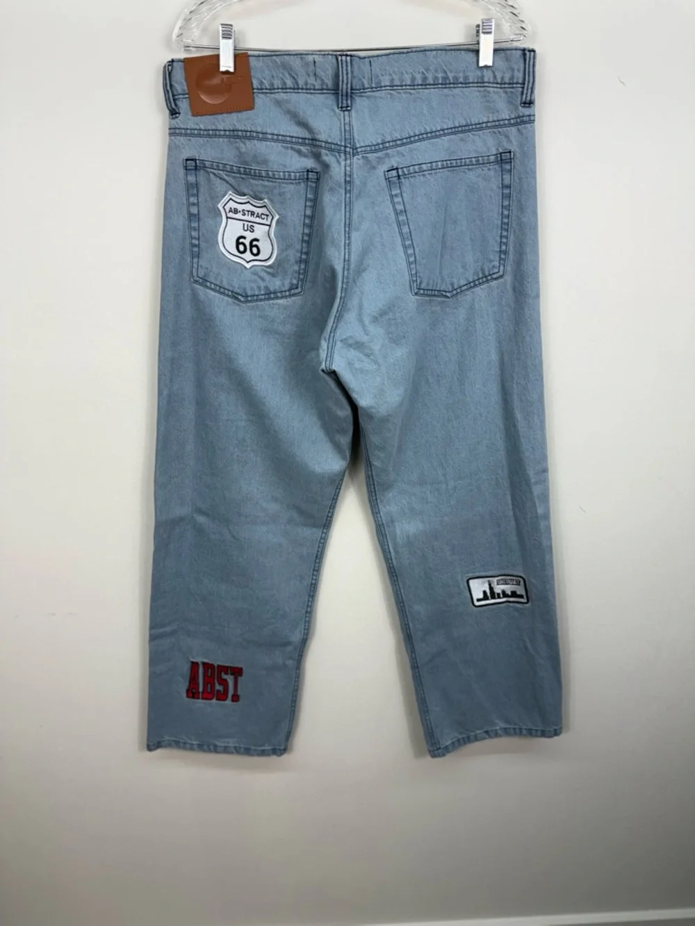 Embroidered Graphics Relaxed-fit Decor Patches Streetwear Artistic Jeans 34x30